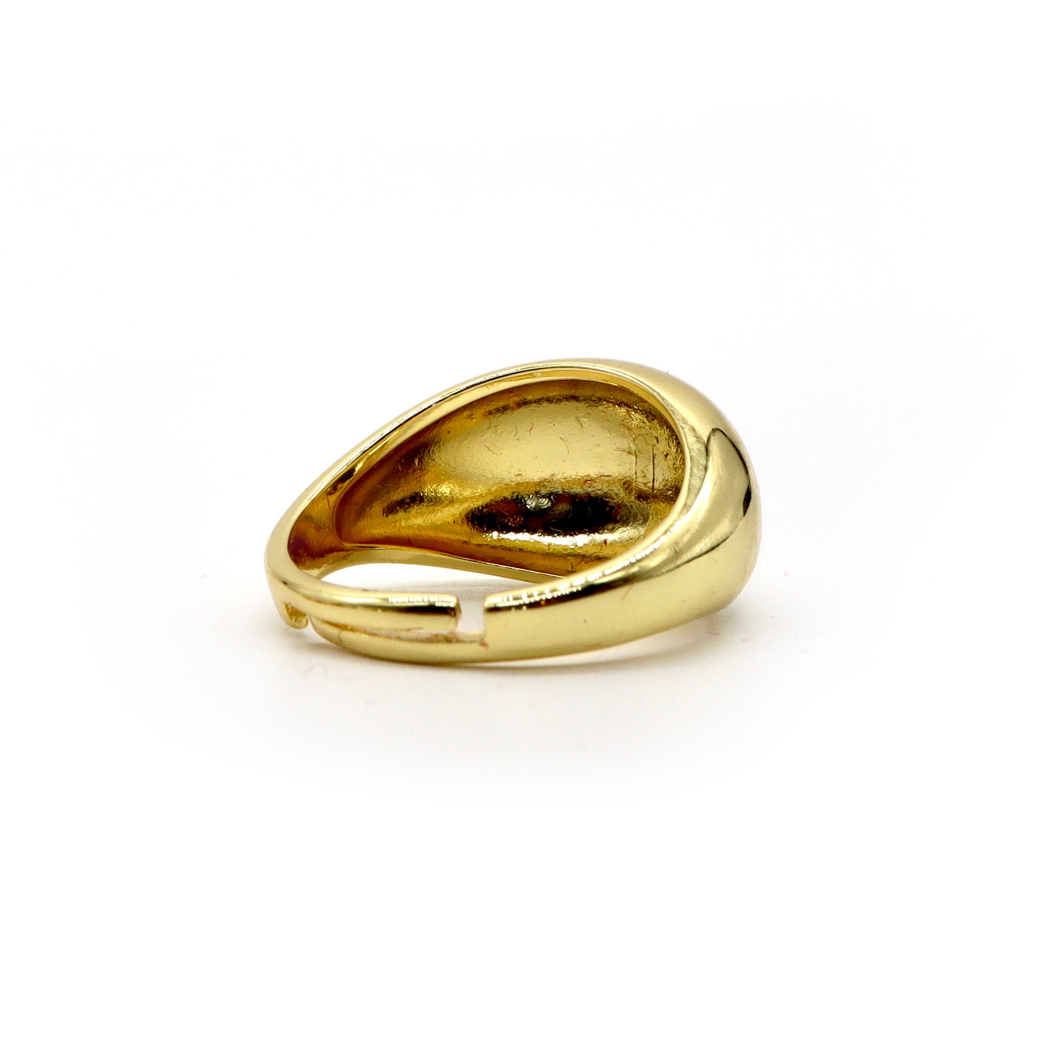 18K Gold-Plated Smooth Dome Ring – Minimalist Statement Piece