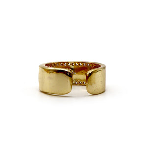 18K Gold-Plated Evil Eye Pavé Band Ring – Adjustable