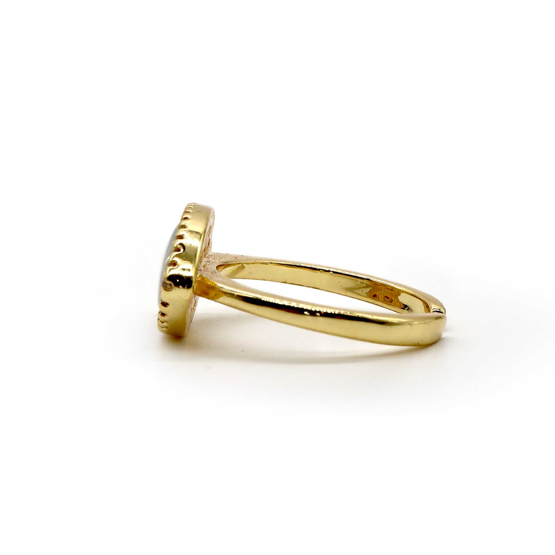 18K Gold-Plated Evil Eye Ring – Adjustable Protective Design