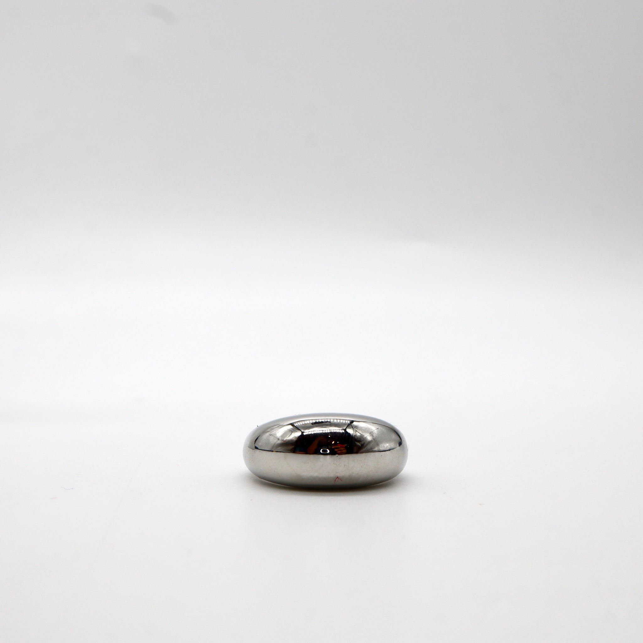 Polished Stainless Steel Dome Ring – Sleek Adjustable Design