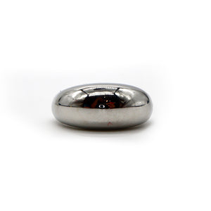 Polished Stainless Steel Dome Ring – Sleek Adjustable Design