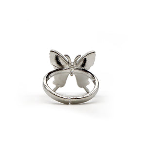 Silver Butterfly Statement Ring – Stainless Steel Adjustable Design