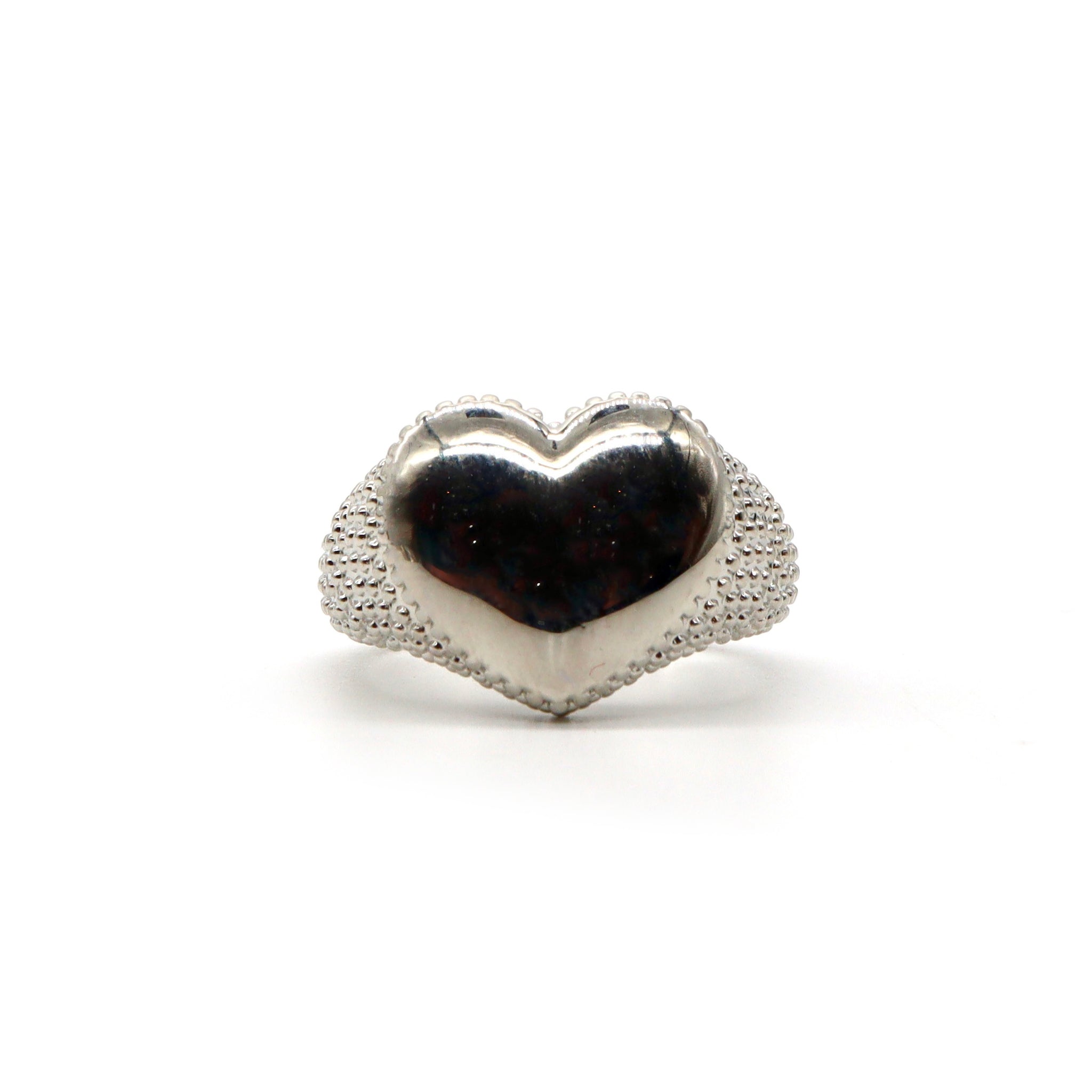 Silver Heart Statement Ring – Stainless Steel Heart Design