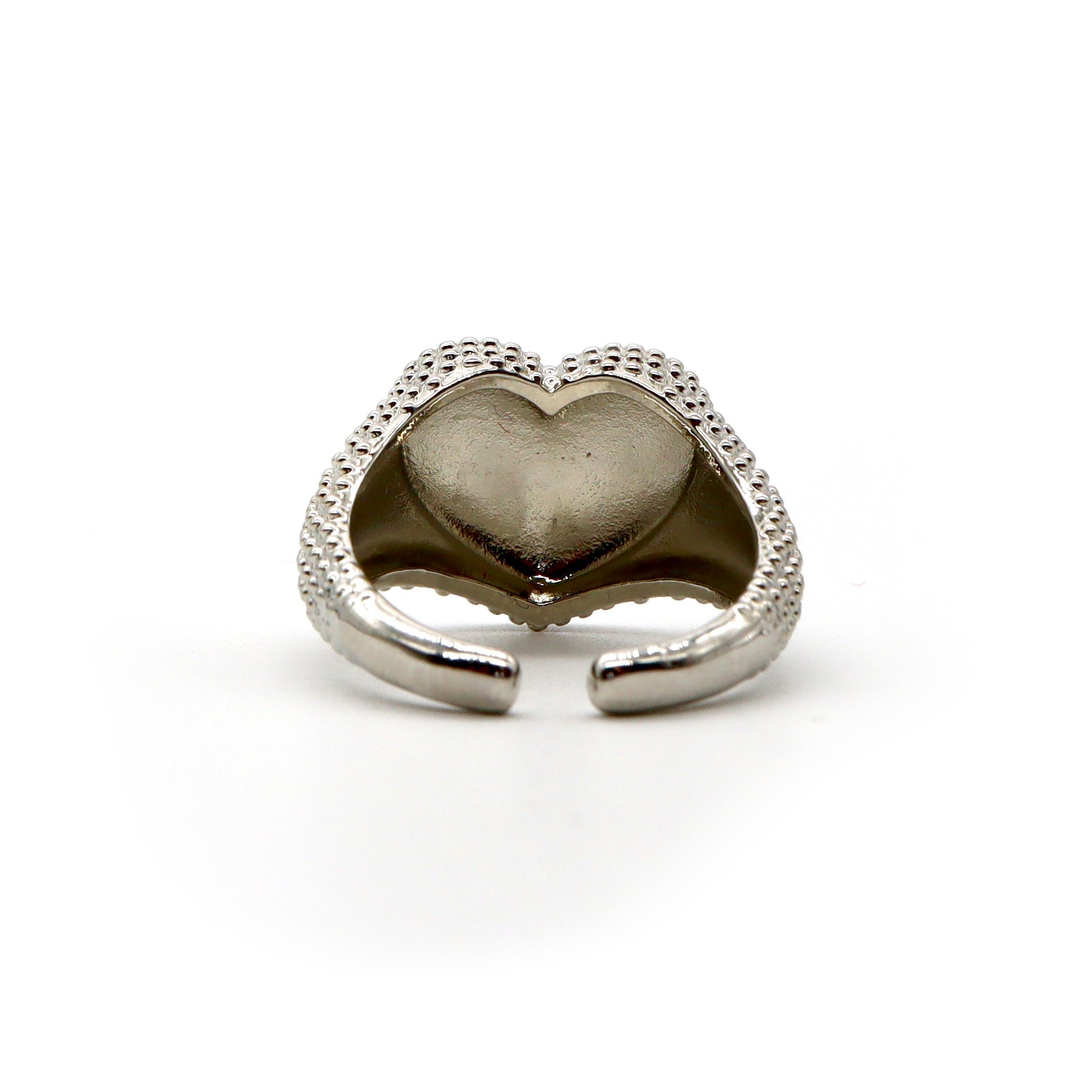 Silver Heart Statement Ring – Stainless Steel Heart Design