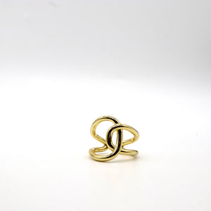 Gold Interlocking Knot Ring – 18K Gold Plated Statement Design