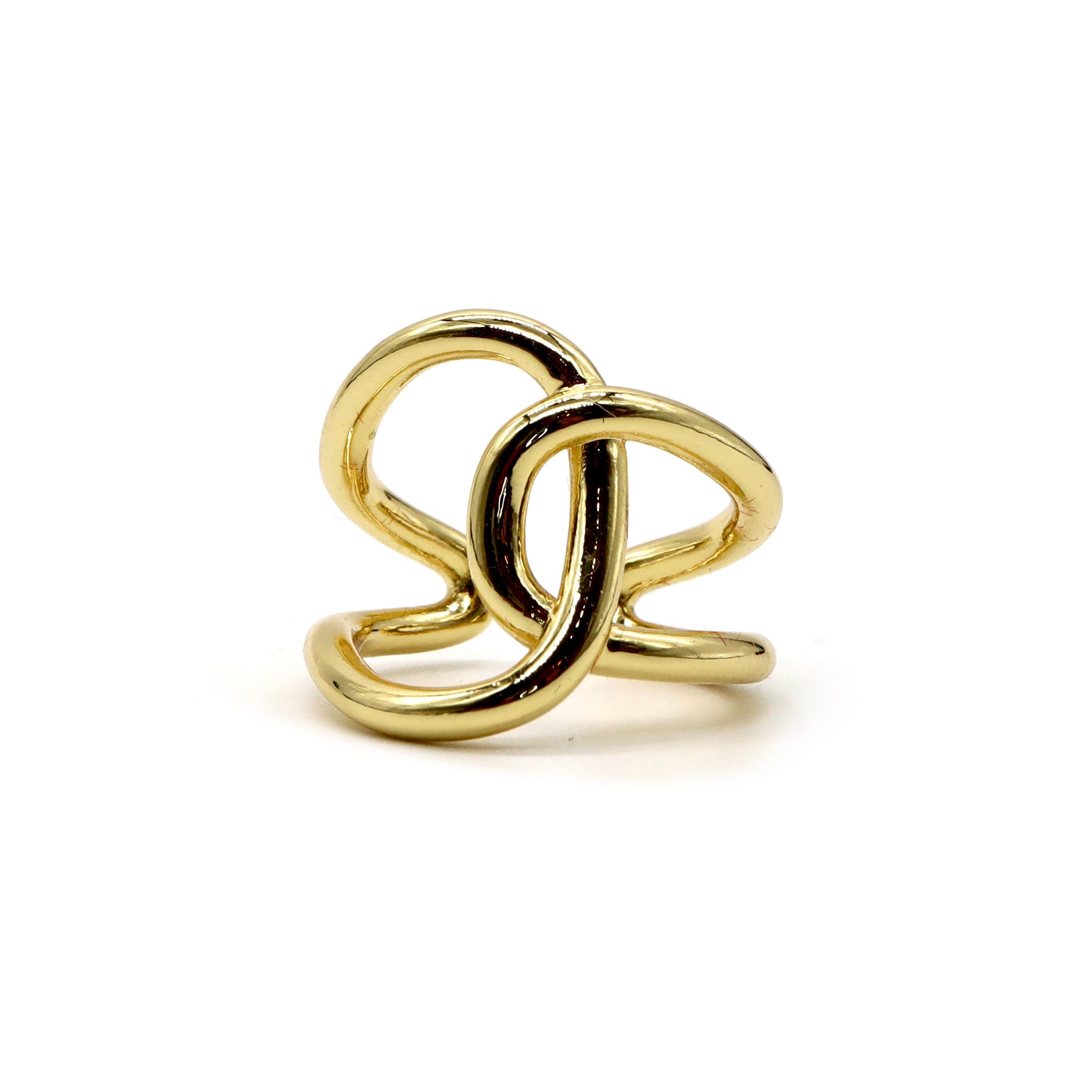 Gold Interlocking Knot Ring – 18K Gold Plated Statement Design