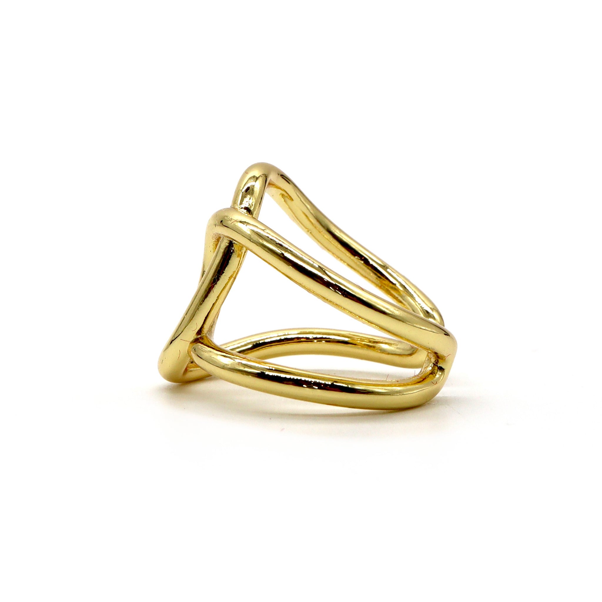 Gold Interlocking Knot Ring – 18K Gold Plated Statement Design