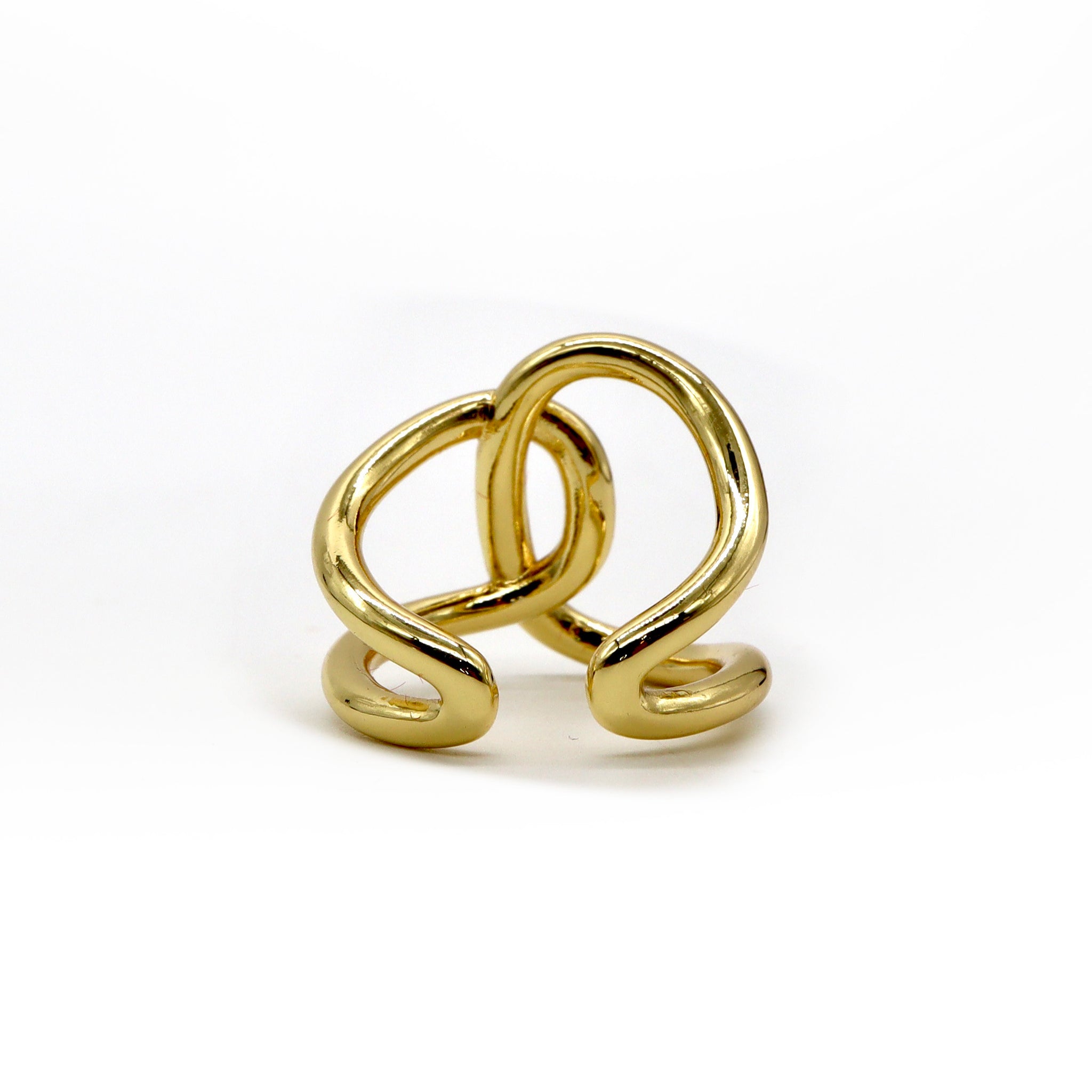 Gold Interlocking Knot Ring – 18K Gold Plated Statement Design