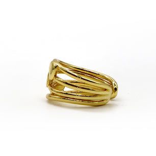 Triple Heart Gold Ring – 18K Gold Plated Adjustable Band