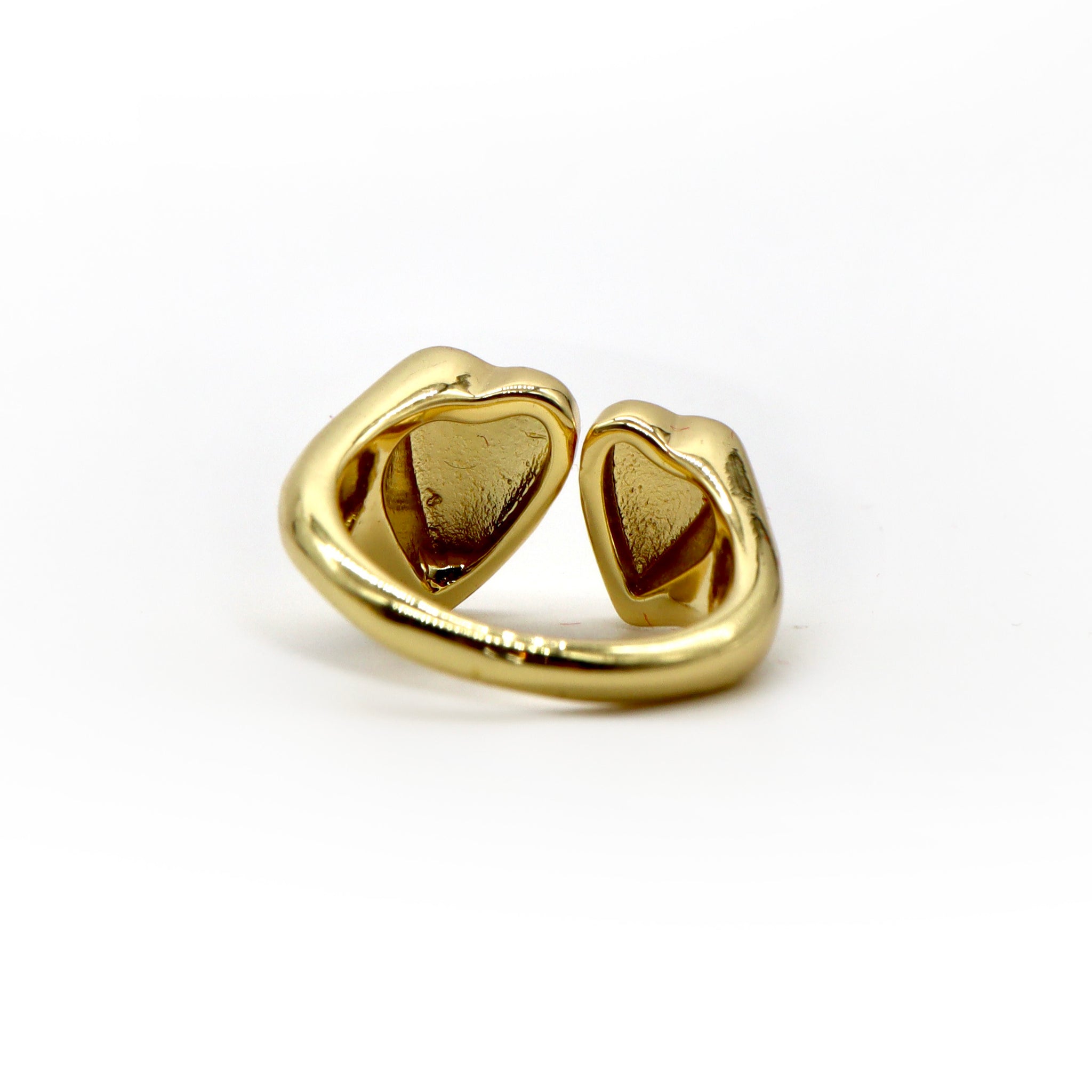 Double Heart Gold Ring – 18K Gold Plated Adjustable Ring