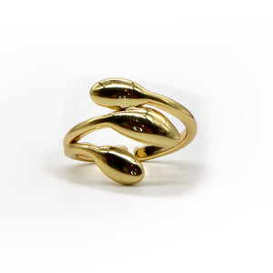 Triple Teardrop Gold Ring – 18K Gold Plated Adjustable Ring