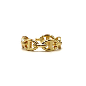 Gold Chain Link Ring – 18K Gold Plated Adjustable Band