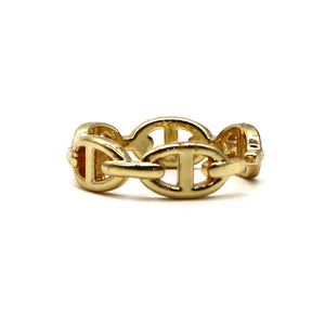 Gold Chain Link Ring – 18K Gold Plated Adjustable Band