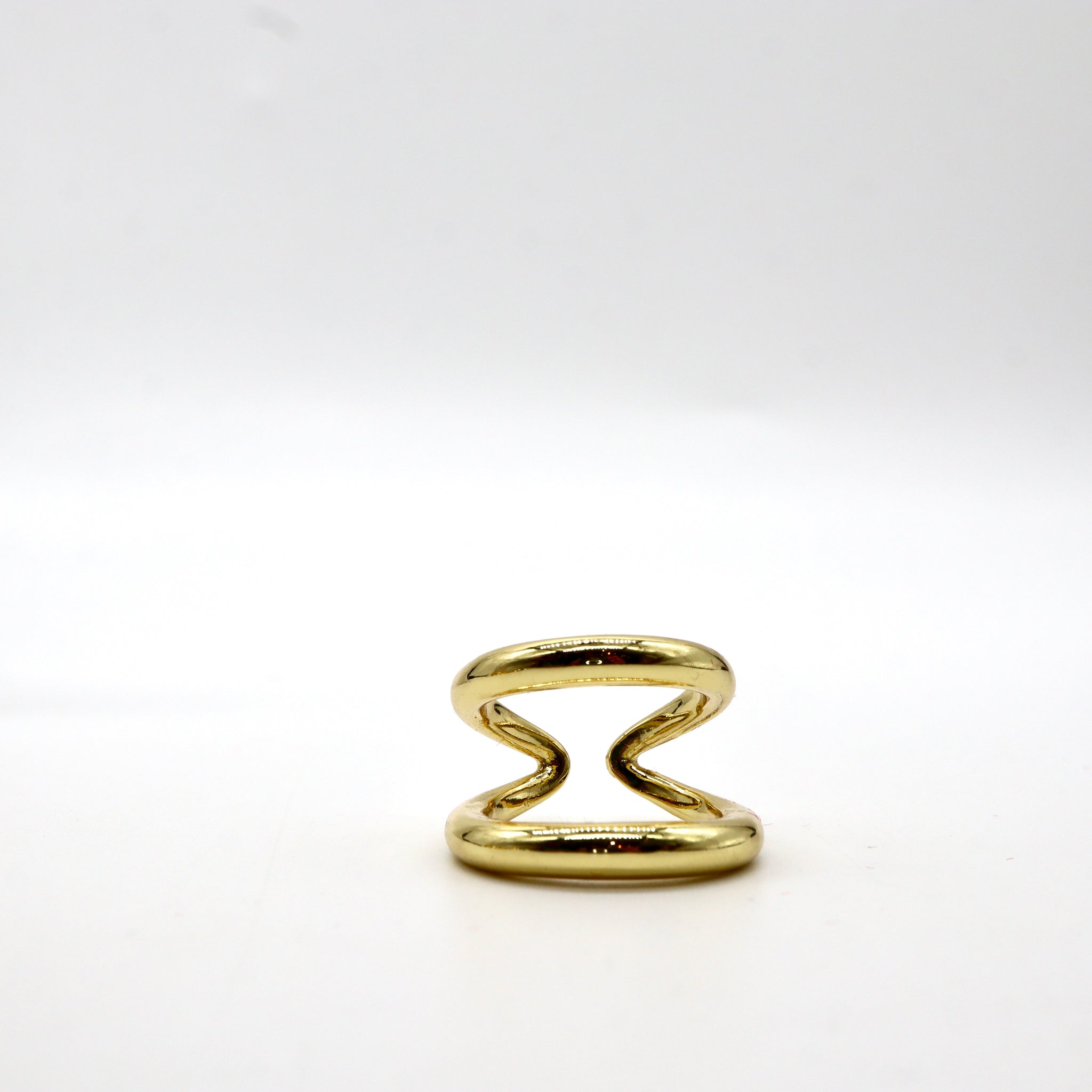 Minimalist 18K Gold Plated Double Band Ring – Modern Open Design