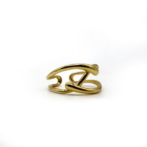 18K Gold Plated Abstract Wrap Ring – Modern Minimalist Design