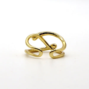 18K Gold Plated Abstract Wrap Ring – Modern Minimalist Design