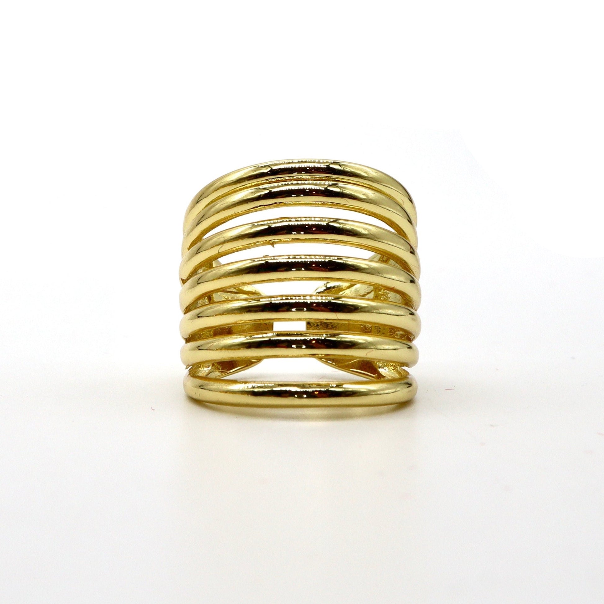 Stacked Spiral Gold Ring – 18K Gold Plated