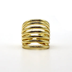 Stacked Spiral Gold Ring – 18K Gold Plated