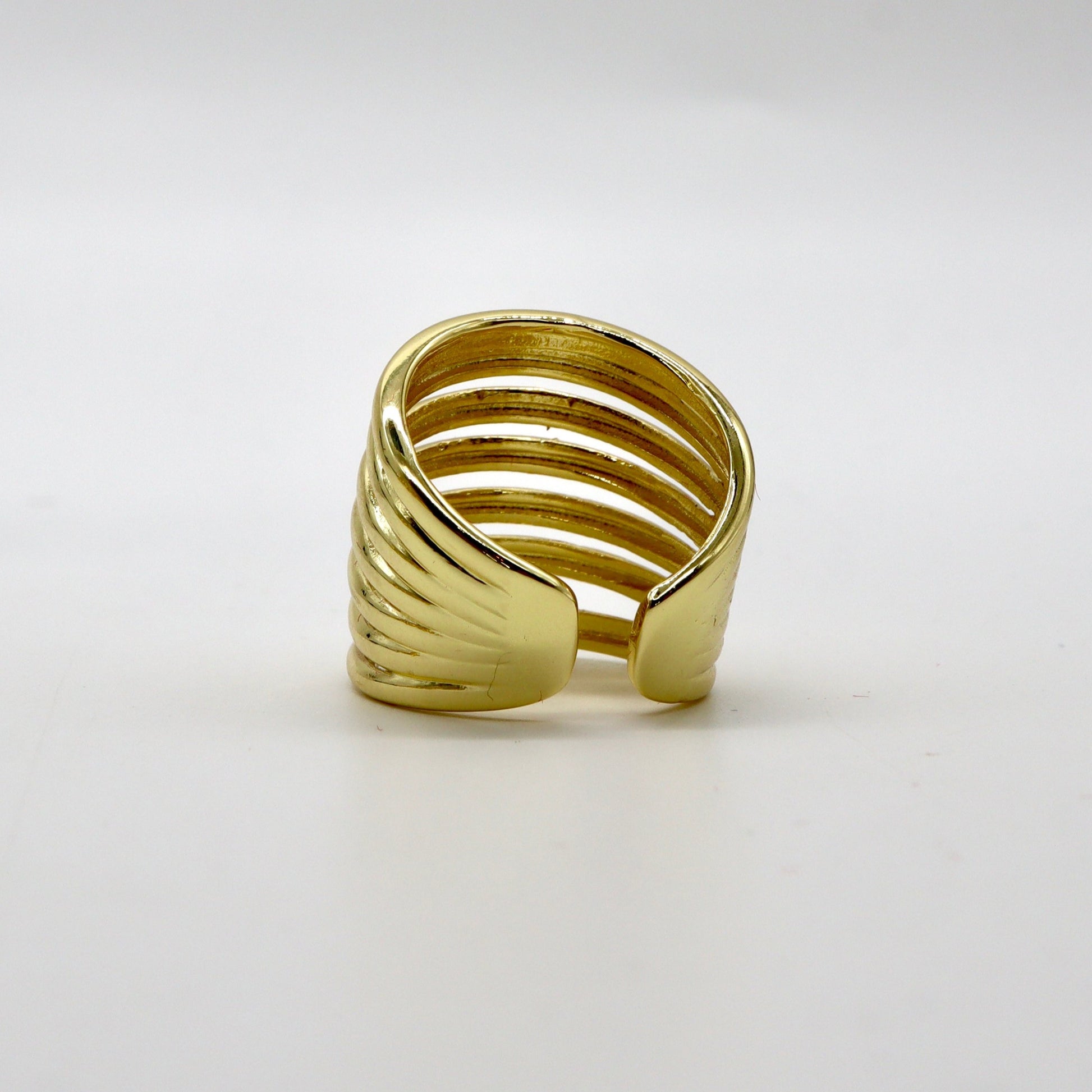 Stacked Spiral Gold Ring – 18K Gold Plated