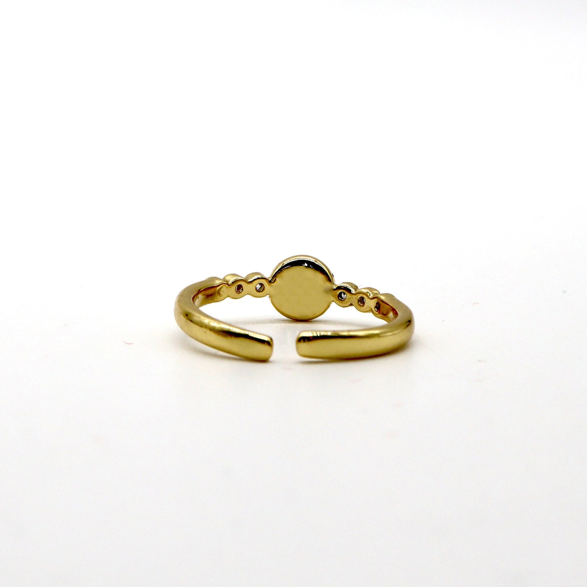 18K Gold Plated Evil Eye Ring with CZ Accents