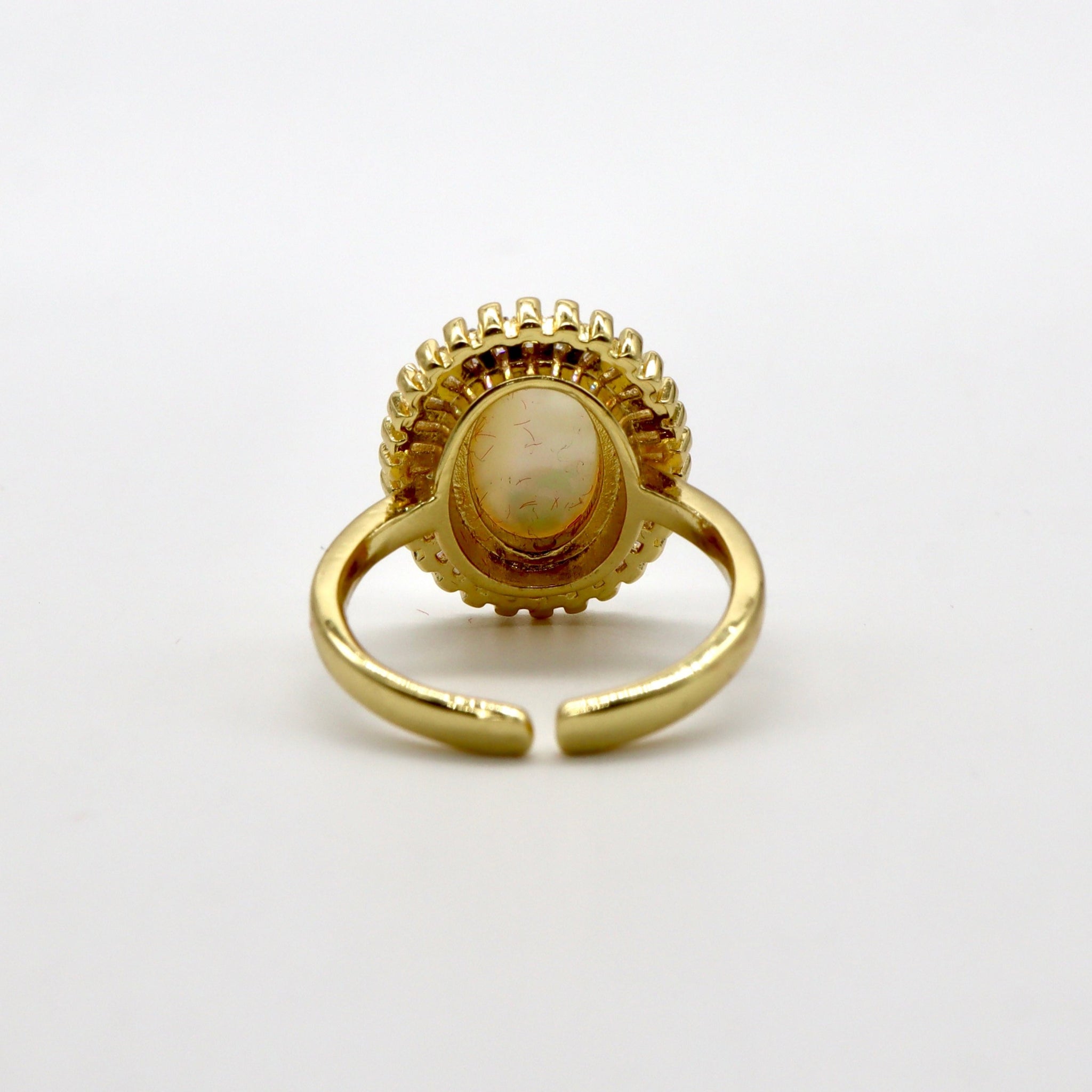 Vintage Virgin Mary Gold Ring – 18K Gold Plated