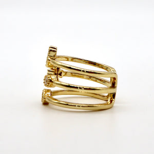 Gold-Plated Evil Eye & Hamsa Multi-Band Ring – 18K Gold Plated - ROMALI