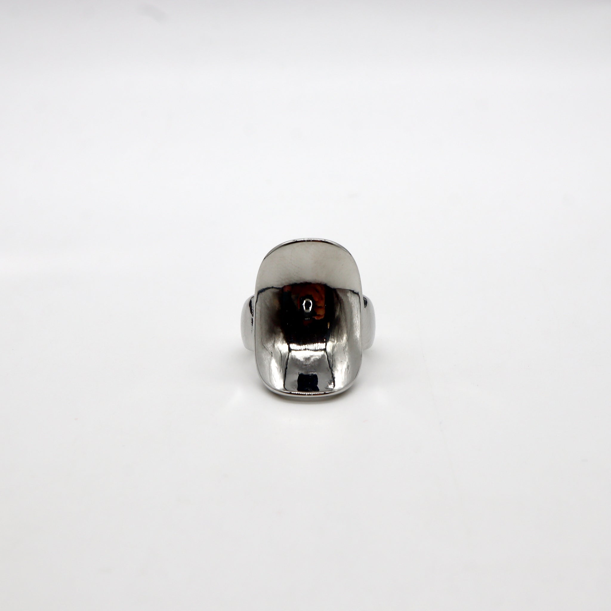 Bold Stainless Steel Dome Ring – High-Polish Finish