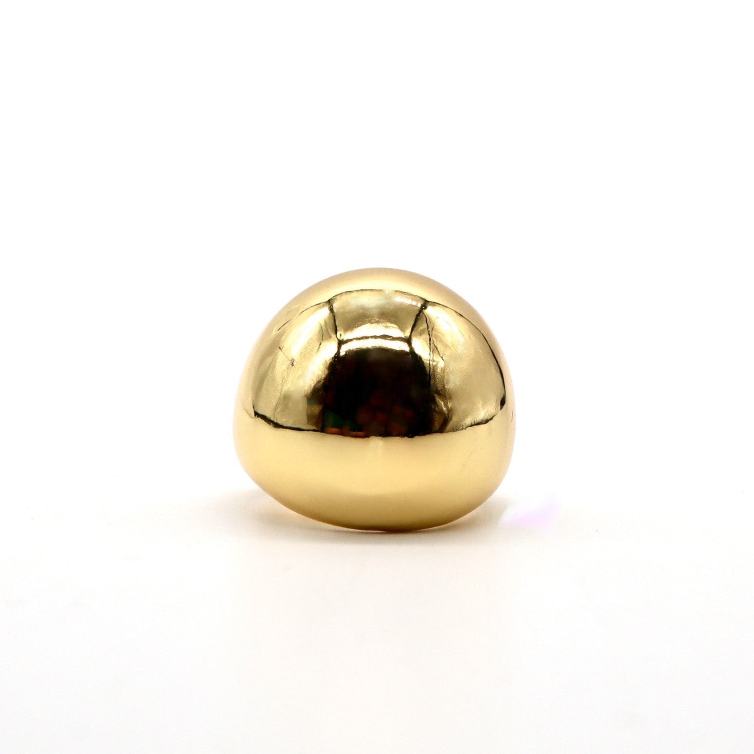 Gold-Plated Bold Dome Ring – High-Shine Finish