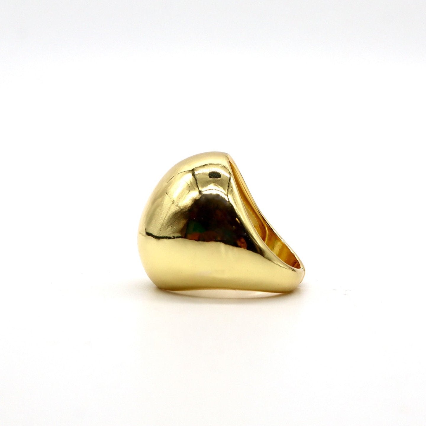 Gold-Plated Bold Dome Ring – High-Shine Finish