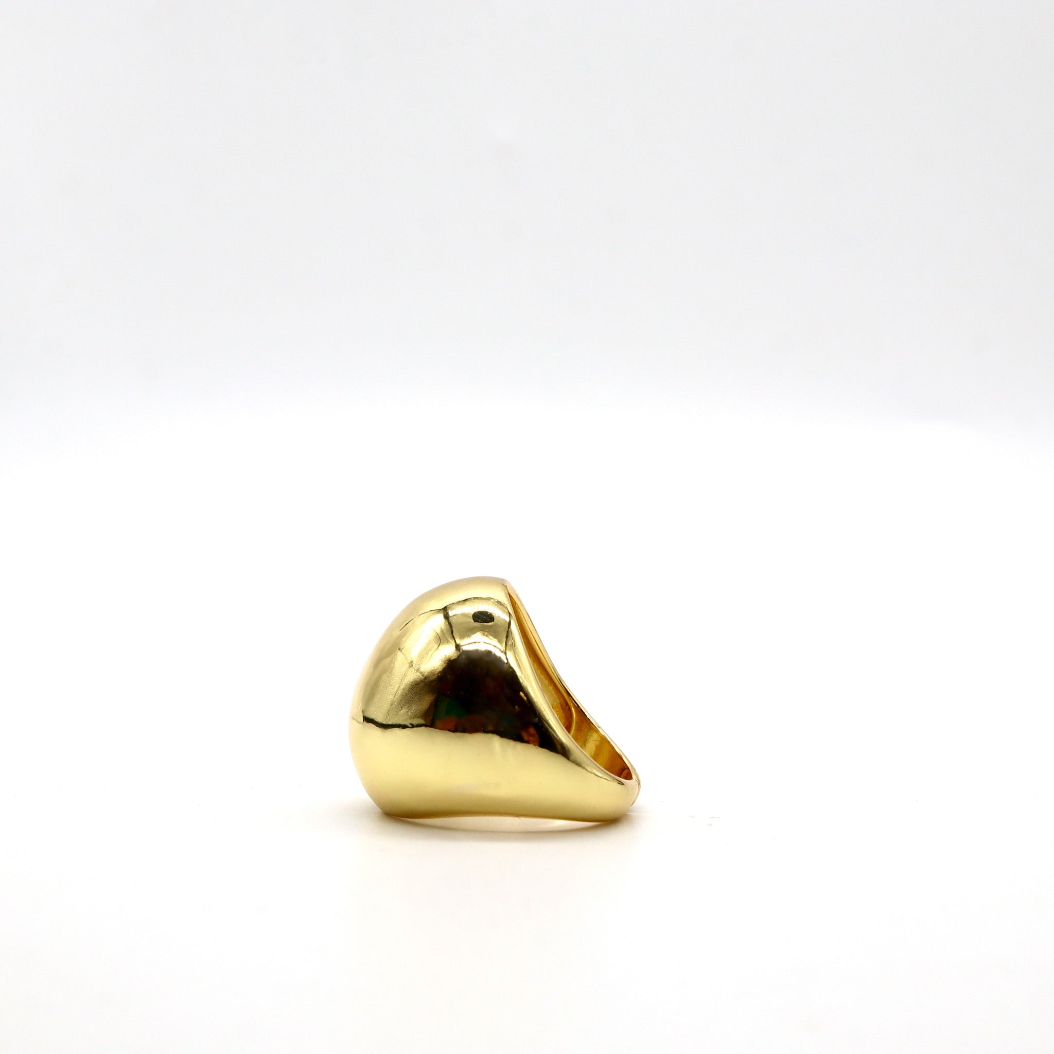 Gold-Plated Bold Dome Ring – High-Shine Finish