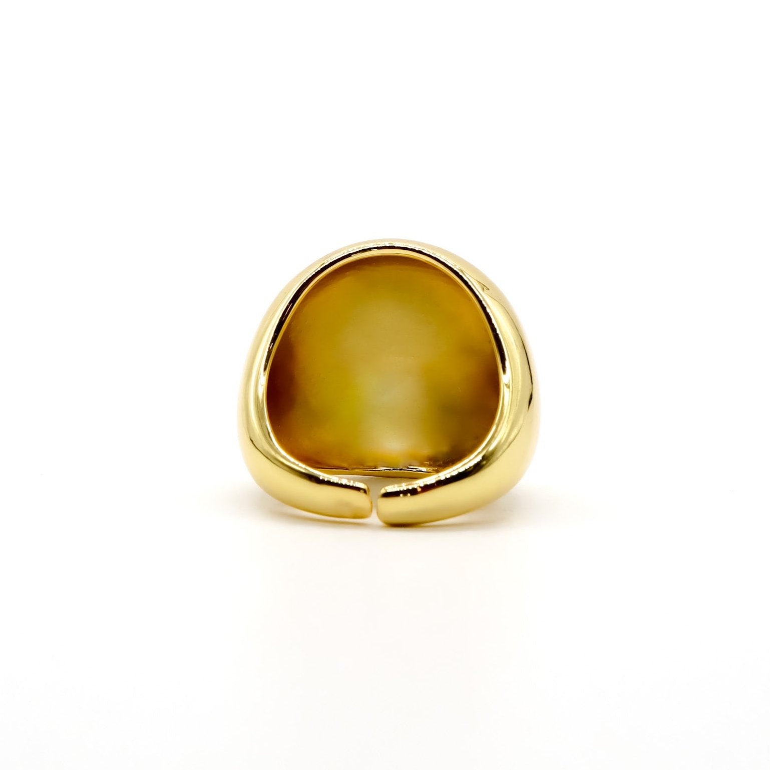 Gold-Plated Bold Dome Ring – High-Shine Finish