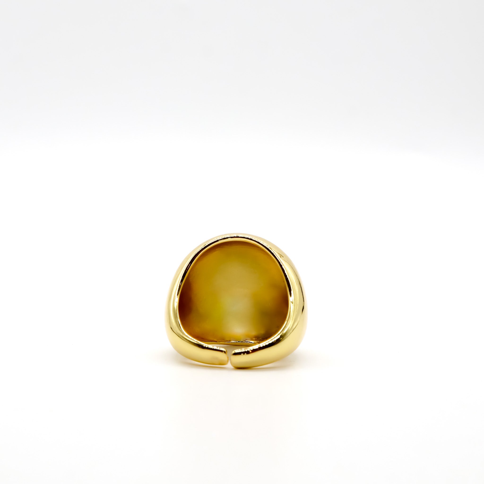 Gold-Plated Bold Dome Ring – High-Shine Finish