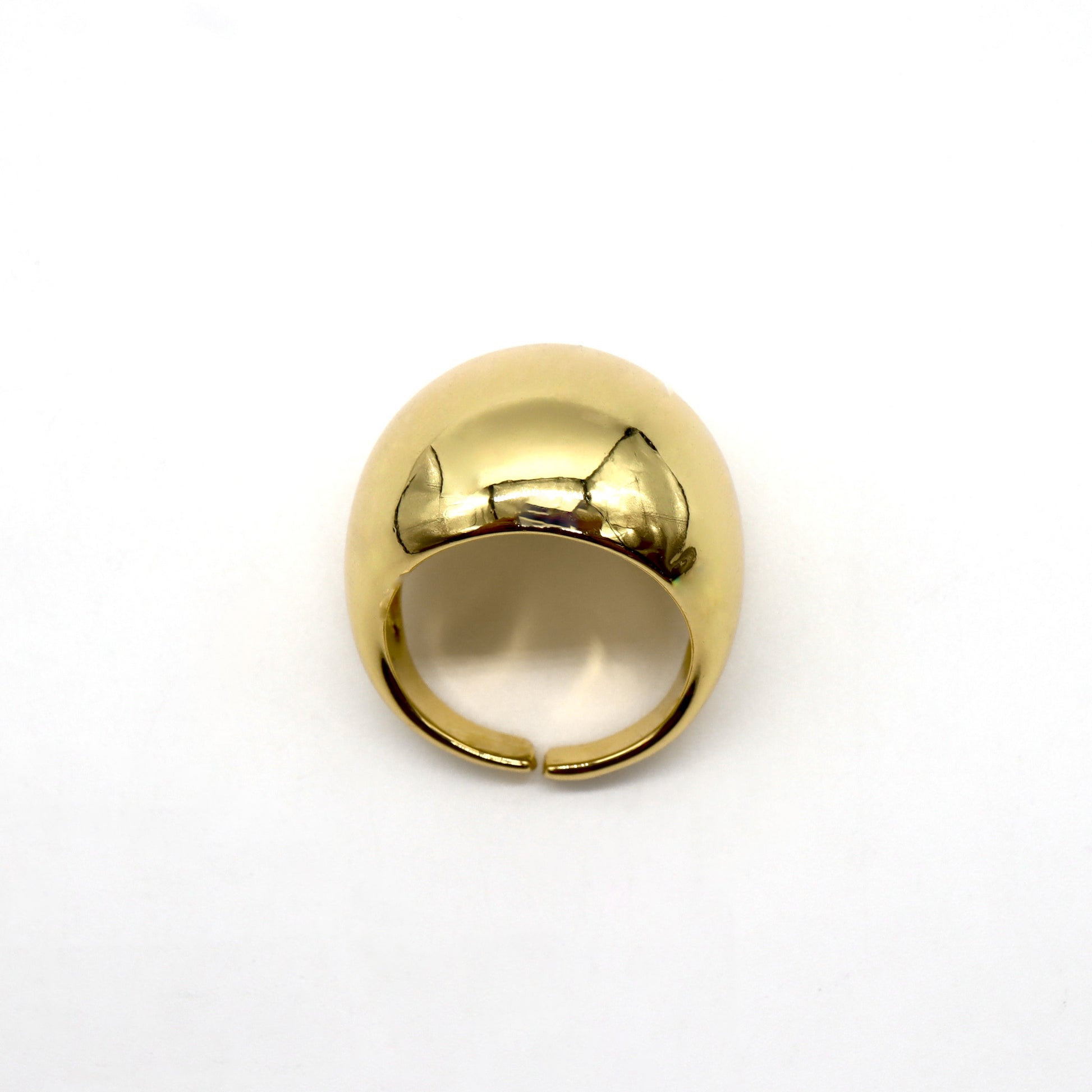 Gold-Plated Bold Dome Ring – High-Shine Finish