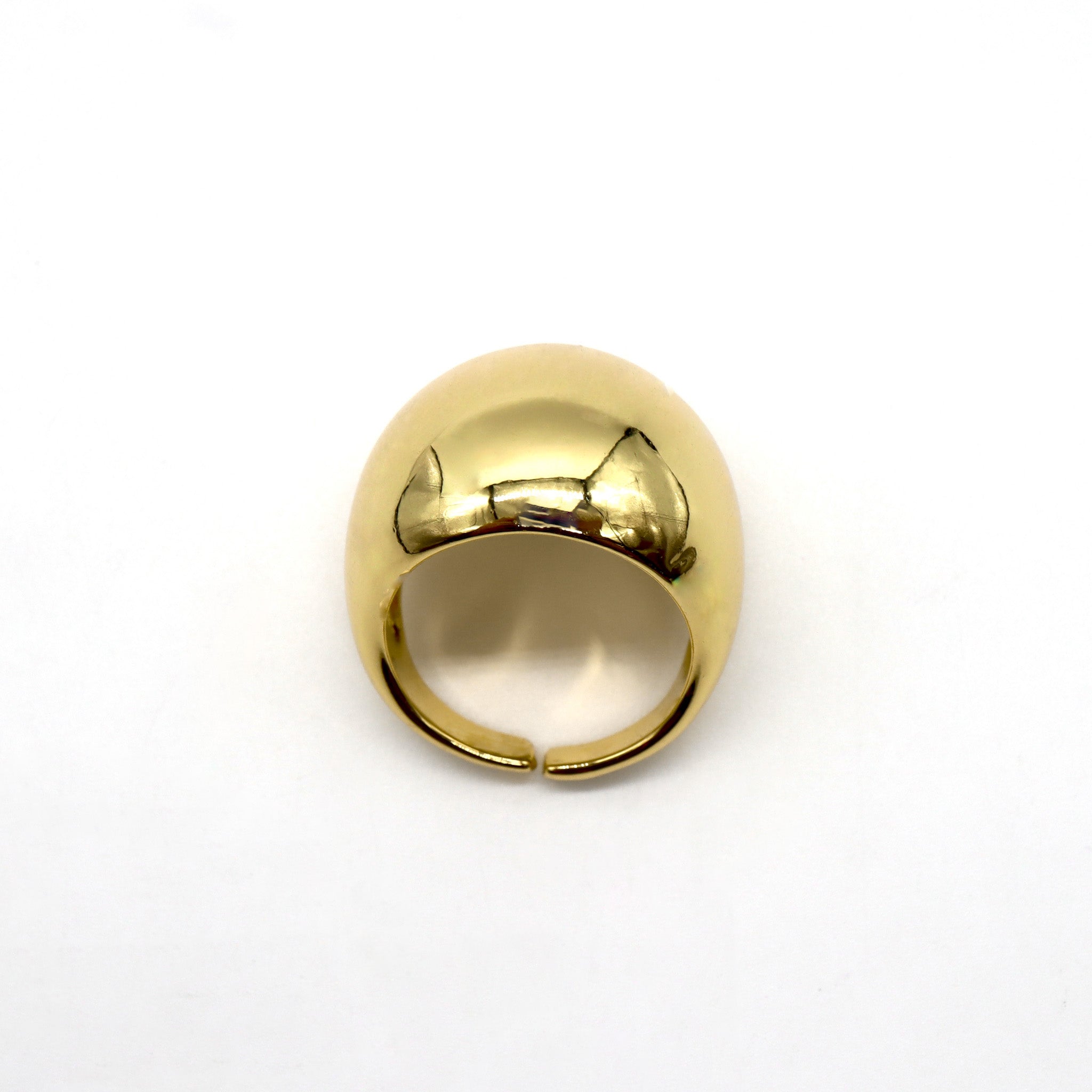 Gold-Plated Bold Dome Ring – High-Shine Finish