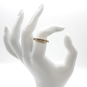 Gold-Plated Evil Eye Adjustable Ring – Symbol of Protection