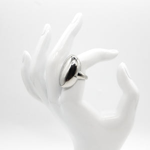 ROMALI Bold Dome Silver Ring – High-Polish Stainless Steel Statement - ROMALI