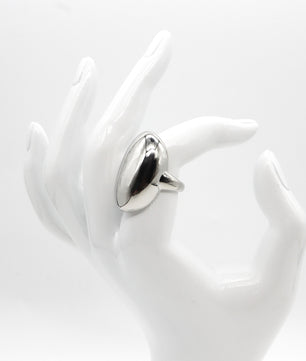 ROMALI Bold Dome Silver Ring – High-Polish Stainless Steel Statement - ROMALI