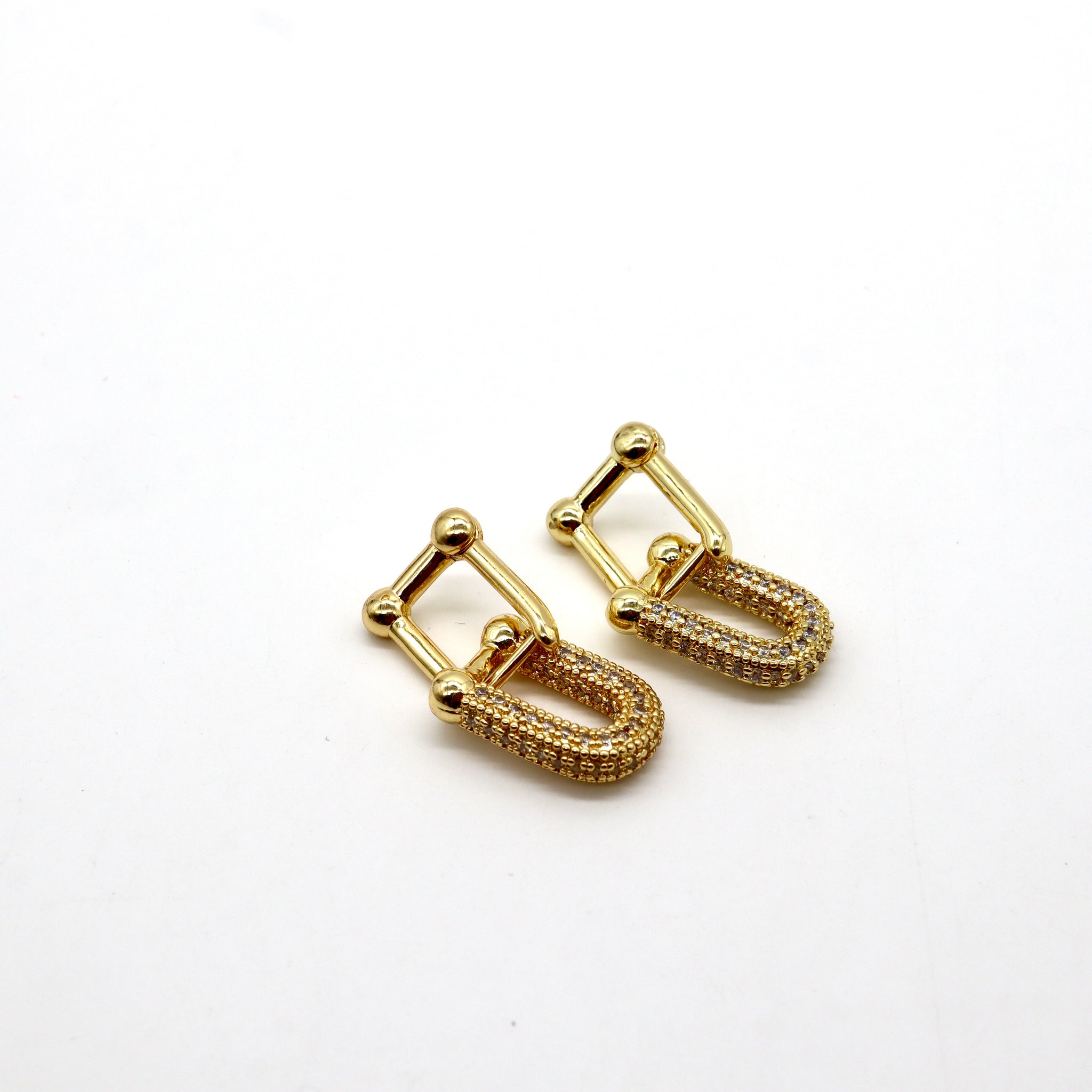 18k Gold-Plated Shimmering Link Earrings