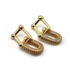 18k Gold-Plated Shimmering Link Earrings