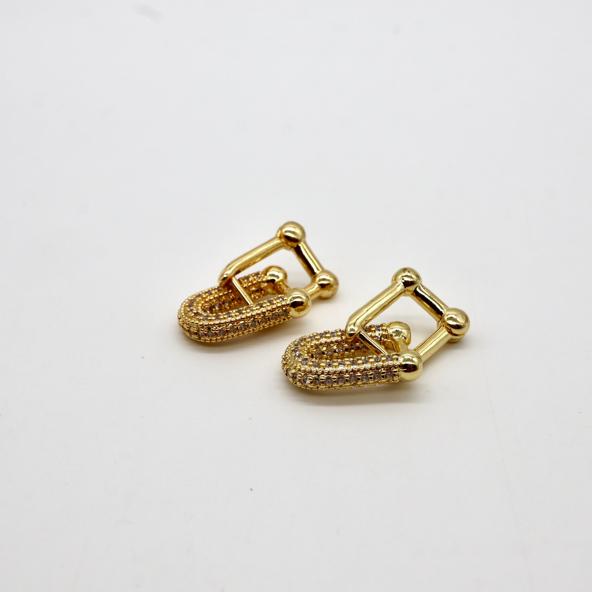 18k Gold-Plated Shimmering Link Earrings