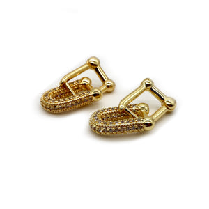 18k Gold-Plated Shimmering Link Earrings