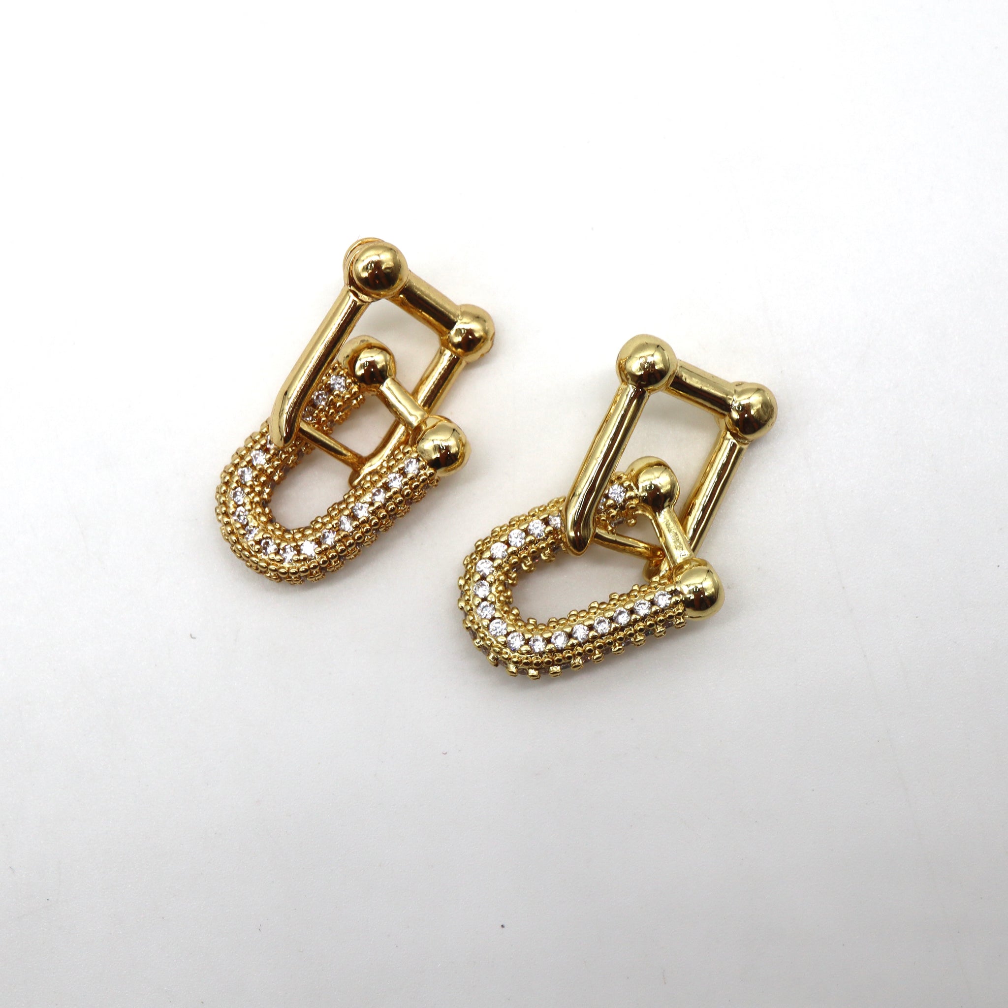 18k Gold-Plated Shimmering Link Earrings