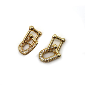 18k Gold-Plated Shimmering Link Earrings