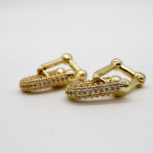 18k Gold-Plated Shimmering Link Earrings