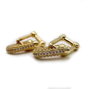 18k Gold-Plated Shimmering Link Earrings