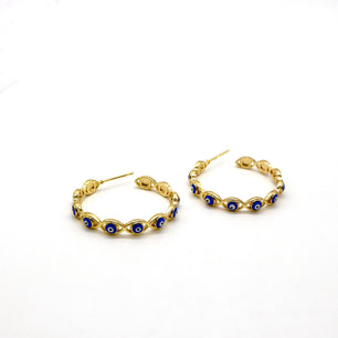 ROMALI 18k Gold-Plated Evil Eye Hoop Earrings