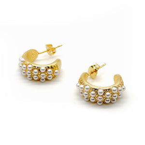 ROMALI 18K Gold-Plated Pearl Cluster Earrings