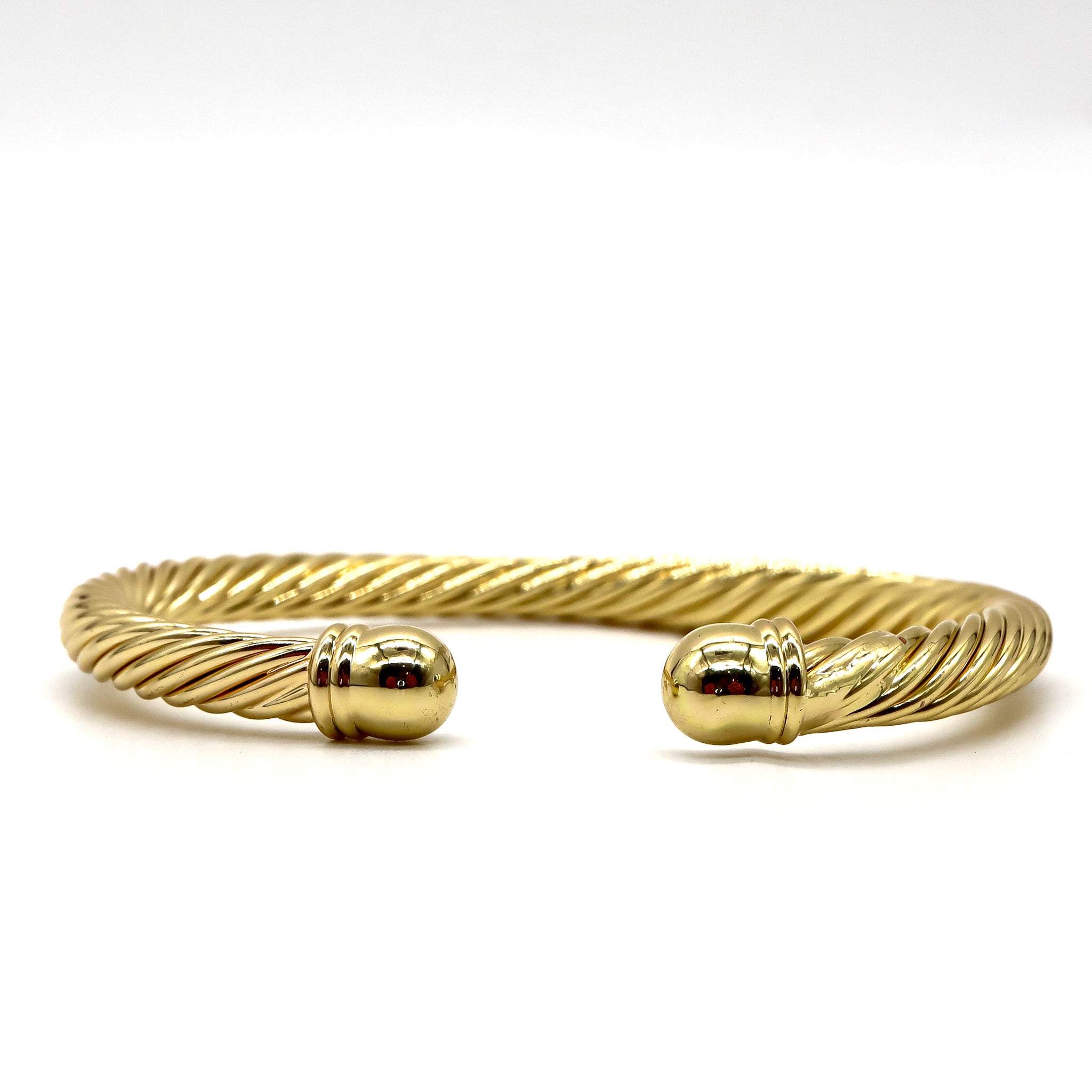 ROMALI 18K Gold-Plated Twisted Rope Cuff Bracelet