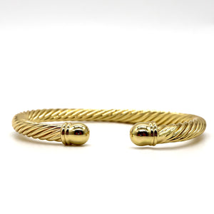 ROMALI 18K Gold-Plated Twisted Rope Cuff Bracelet