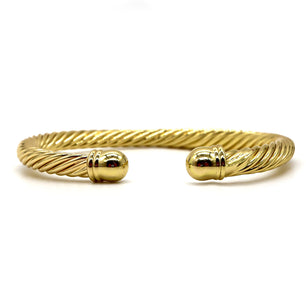 ROMALI 18K Gold-Plated Twisted Rope Cuff Bracelet